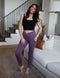 SA Eggplant Cross Waistband Pocket Leggings