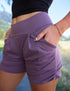 SA Exclusive Eggplant Solid Harem Shorts