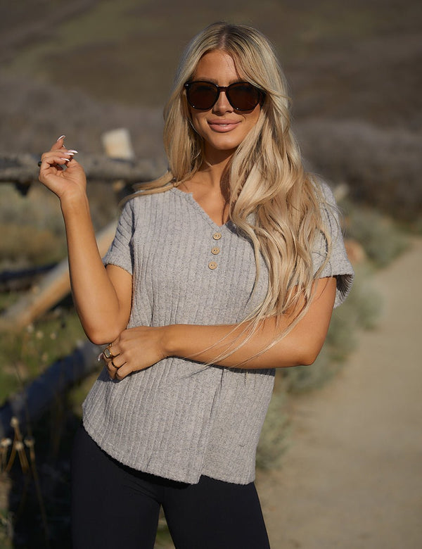 Into The Sky Ribbed Top