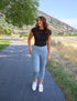SA Exclusive Slate Solid Capri Pocket Leggings