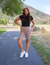 SA Exclusive Taupe Solid Biker Shorts
