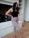 SA Exclusive Taupe Solid Capri Leggings