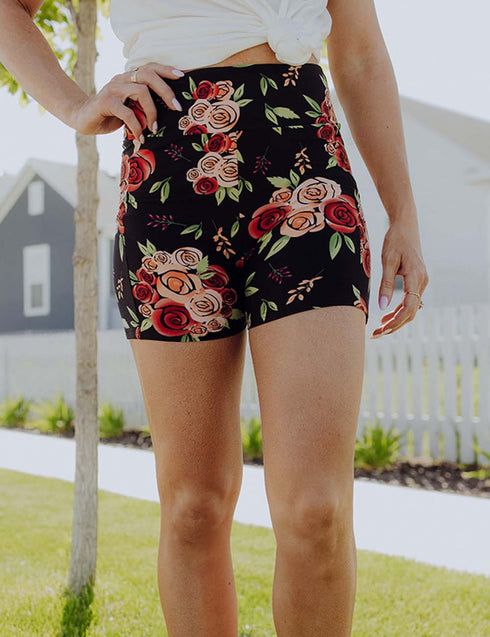 SA Exclusive Wild Rose Yoga Shorts