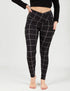 SA Black Windowpane Cross Waistband Pocket Leggings