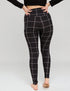 SA Black Windowpane Cross Waistband Pocket Leggings