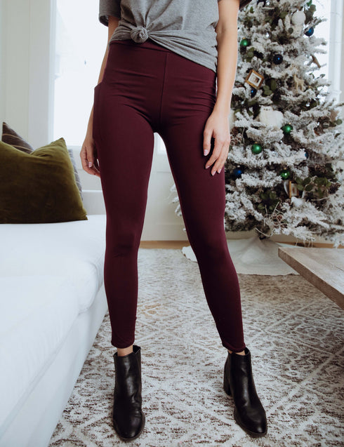 SA Exclusive Red Pocket Solid Leggings – SimpleAddiction