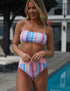 Cotton Candy Striped Swimming Suit