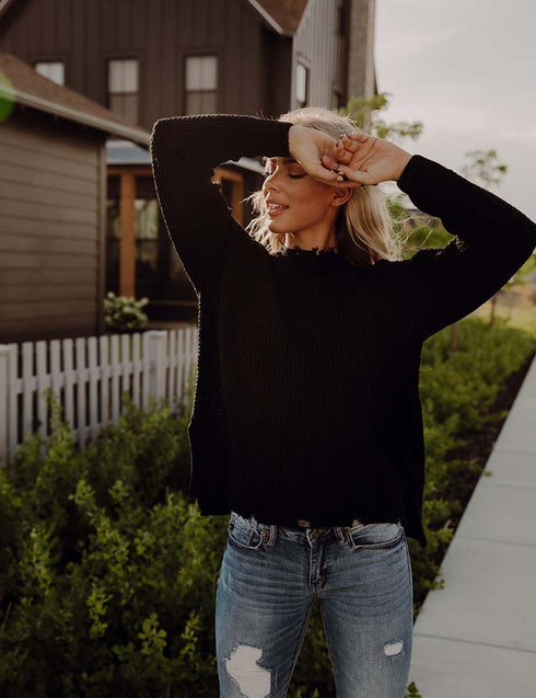 Feel The Warmth Fringe Sweater