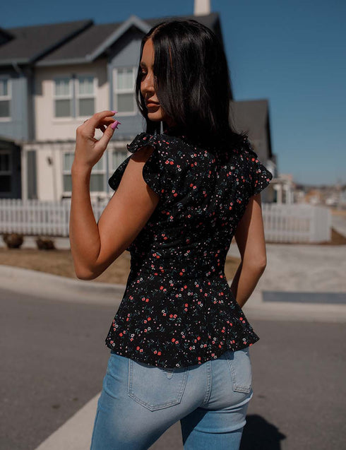 Irresistible Floral and Tie Top