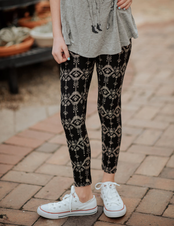 SA Exclusive Little Girl I Care About Ikat Leggings