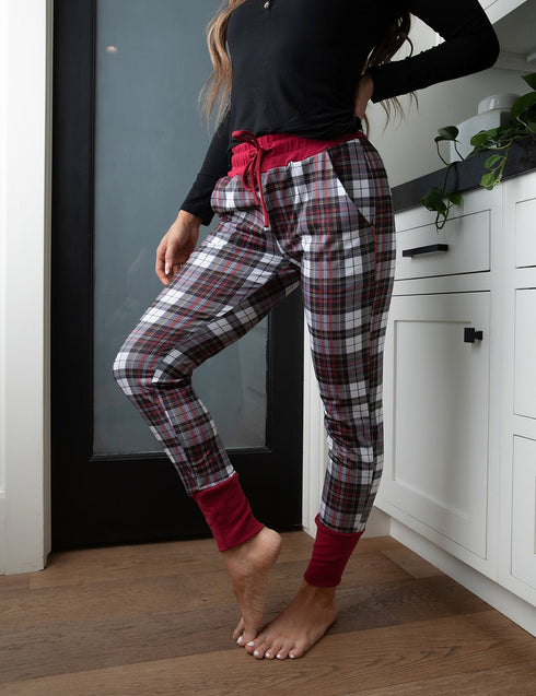 SA Exclusive Plaid and Red Joggers
