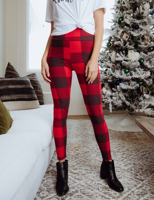Womens Regular Size Black Red Grey Argyle Plaid Pattern Ultra Soft Leggings  (One Size) - Walmart.com