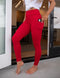 SA Exclusive Red Pocket Solid Leggings