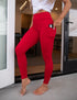 SA Exclusive Red Pocket Solid Leggings