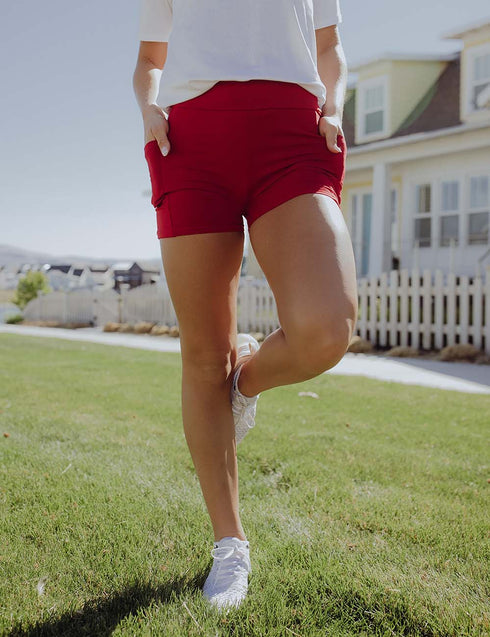 SA Exclusive Red Yoga Shorts