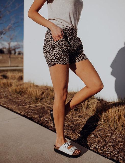 SA Exclusive Sassy Tan and Black Leopard Harem Shorts