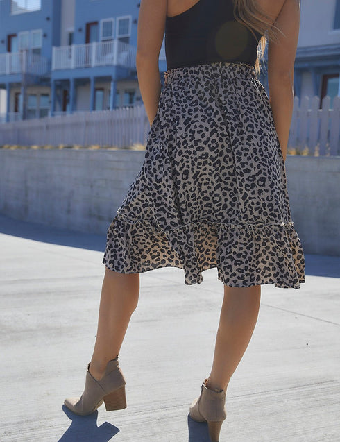 Take It Easy Leopard Skirt