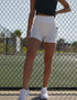 SA Exclusive White Solid Yoga Shorts