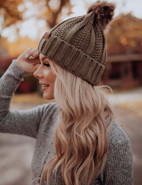 Woven with Love Furry Cuff Beanie